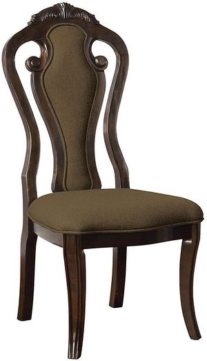 Furniture of America® Rosalina 2-Piece Walnut/Beige Side Chair Set