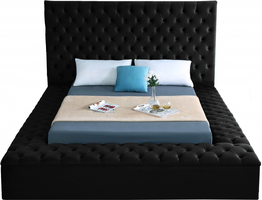 Meridian furniture inc bliss velvet platform online storage bed