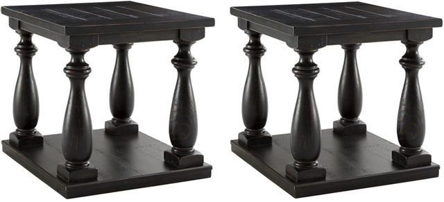 Signature Design by Ashley® Mallacar 2-Piece Black Living Room Table Sets 0