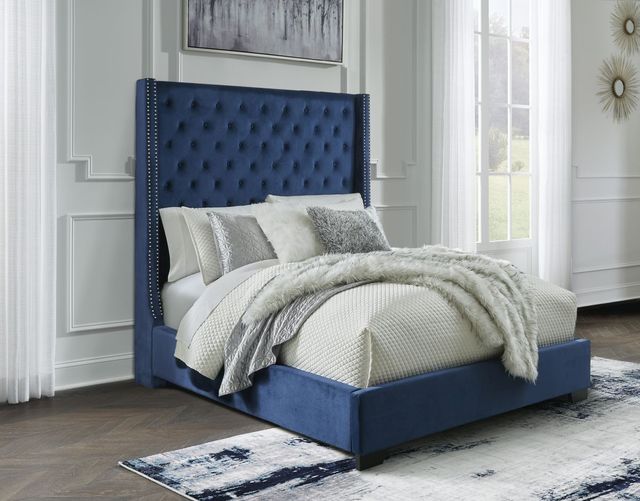 Signature Design by Ashley® Coralayne Blue Queen Upholstered Headboard 16