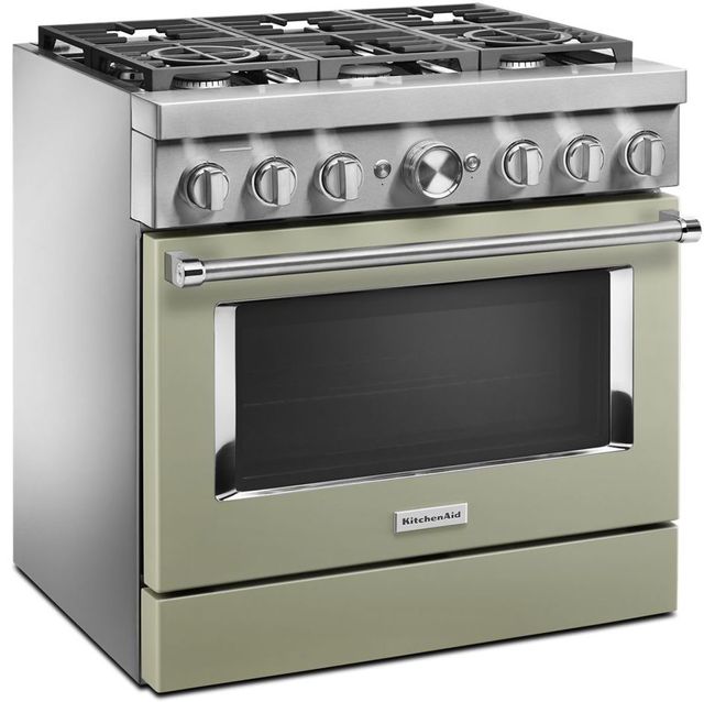 KitchenAid® 36" Stainless Steel Commercial Style Freestanding Dual Fuel Range 15