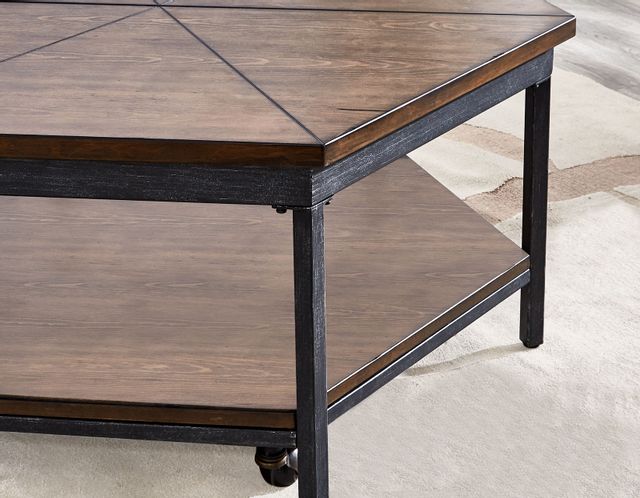 Steve Silver Co.® Ultimo Mocha Hexagon Lift-Top Cocktail Table with Casters 5