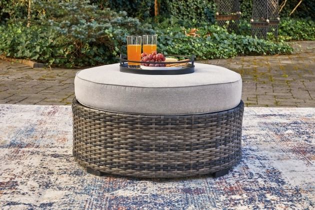 Signature Design by Ashley® Harbor Court Gray Ottoman with Cushion 1