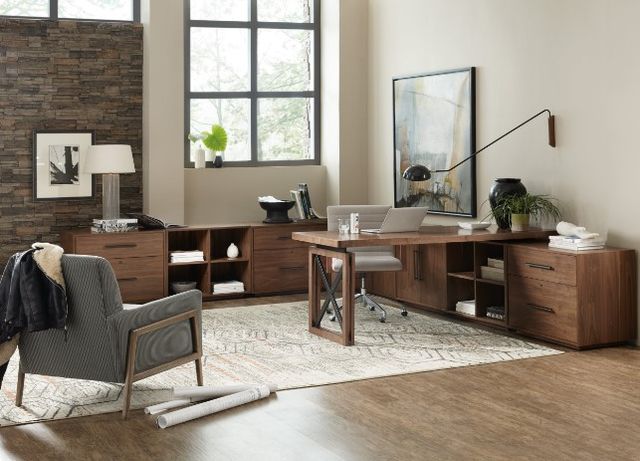 Hooker® Furniture Elon Crafty Cement/Medium Wood Swivel Desk Chair 1