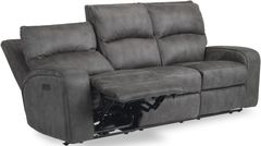 Flexsteel® Nirvana Grey Power Reclining Sofa with Power Headrests