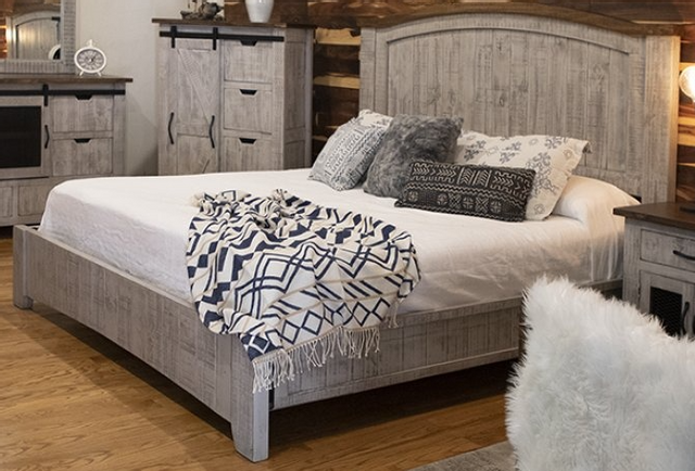 International Furniture Direct Pueblo Gray King Bed