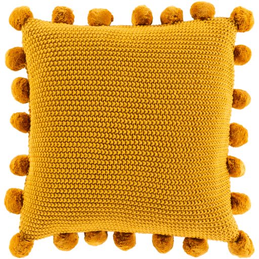 Surya Pomtastic Mustard 18"x18" Toss Pillow with Down Insert-2
