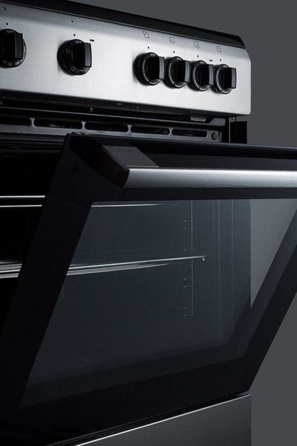 Summit® Classic 24" Black with Stainless Steel Slide In Electric Range 3