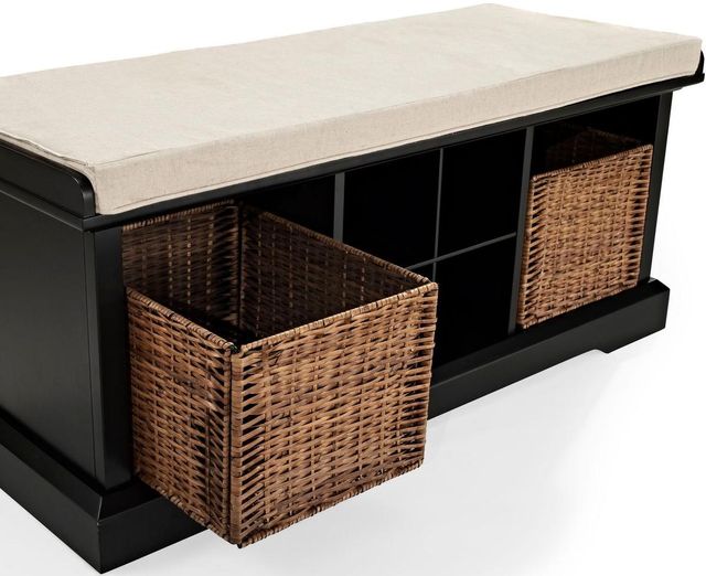 Crosley Furniture® Brennan Black/Tan Storage Bench-2