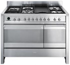 Smeg Professional Style Opera 48" Free Standing Dual Fuel Range-Stainless Steel