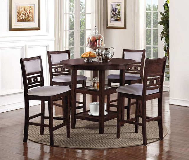 New Classic Furniture Gia Cherry Counter Height Dining Table & 4 Stools-0