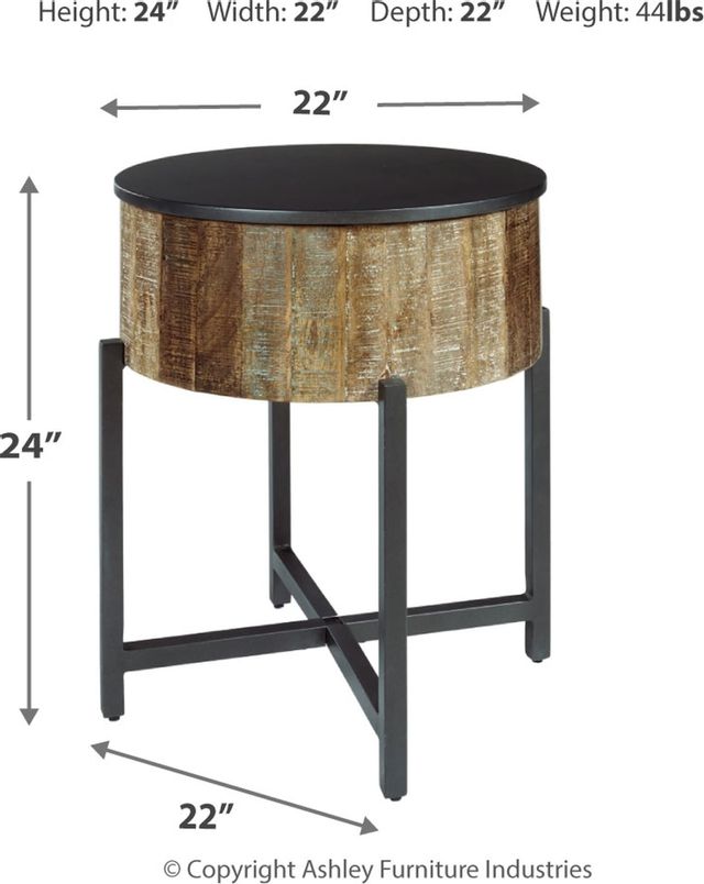 Signature Design by Ashley® Nashbryn Gray/Brown Round End Table 4