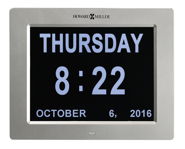 Howard Miller® Memory 8" Satin Silver LED Clock