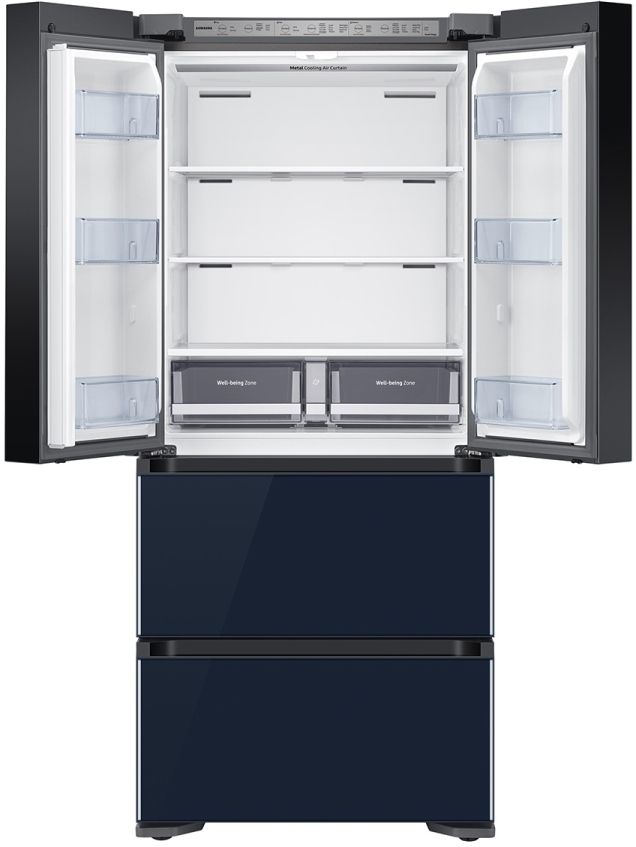 Samsung 32 in. 17.3 Cu. Ft. White-Navy Glass Smart Kimchi & Specialty French Door Refrigerator-1