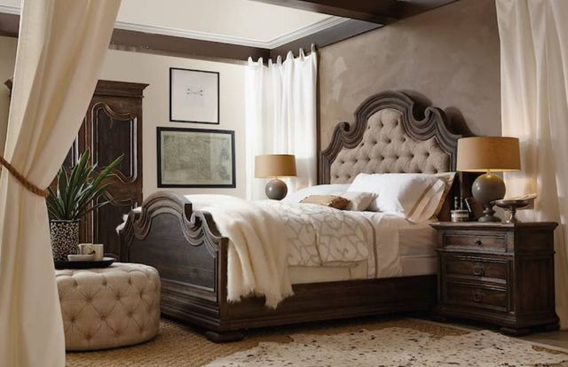 Hooker® Furniture Hill Country Anthracite Black Fair Oaks King Upholstered Bed 6