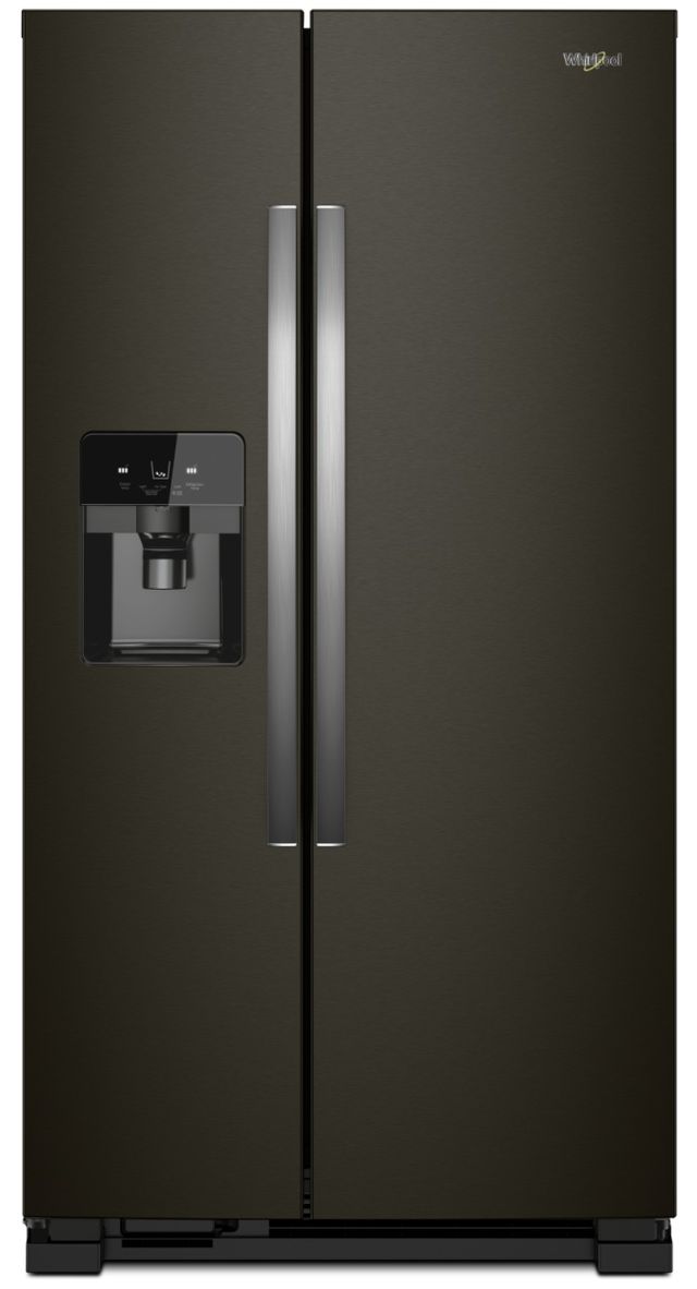 Réfrigérateur côte-à-côte de 36 po Whirlpool® de 24,6 pi³ - Acier inoxydable noir résistant aux traces de doigts 0