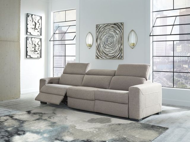 Signature Design by Ashley® Mabton 3-Piece Gray Power Reclining Sofa-3