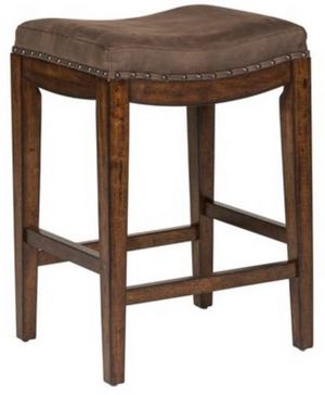 Liberty Furniture Aspen Skies Russet Brown Upholster Bar Stool - Set of 2