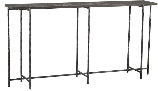 Classic Home Echo Dark Gray 60" Console Table with Blue Stone Top