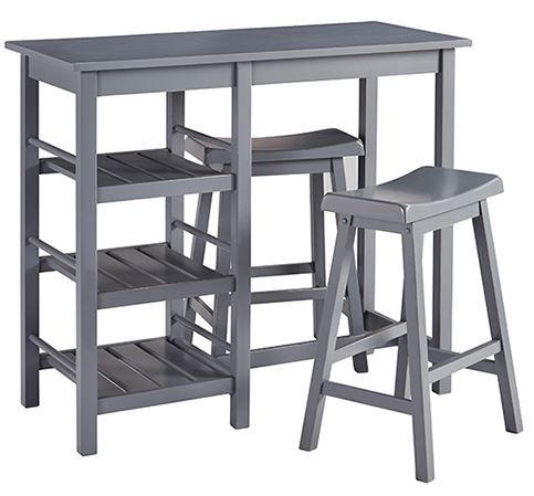 Progressive® Furniture Breakfast Club Gray Counter Height Table and 2 Stool Set-0