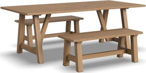 homestyles® Trestle 3-Piece Natural Oak Dining Table Set