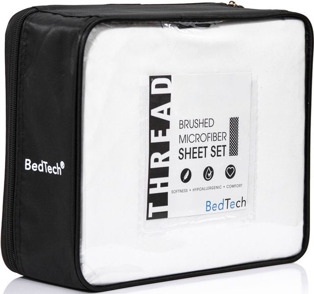 BedTech Thread™ White Queen Brushed Microfiber Sheet Set