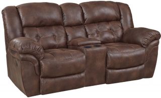 HomeStretch Reclining Console Loveseat