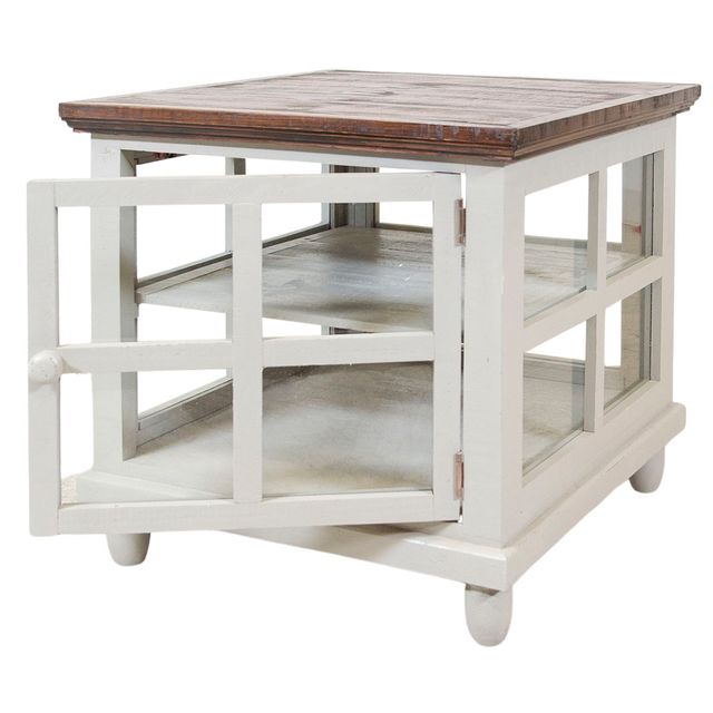 Rustic Imports Cottage Aged Grey End Table-2