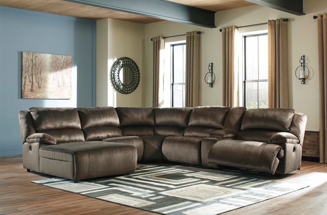 Signature Design by Ashley® Clonmel Chocolate 6 Piece Reclining Sectional 25