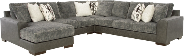 Signature Design by Ashley® Larkstone 4-Piece Pewter Sectional