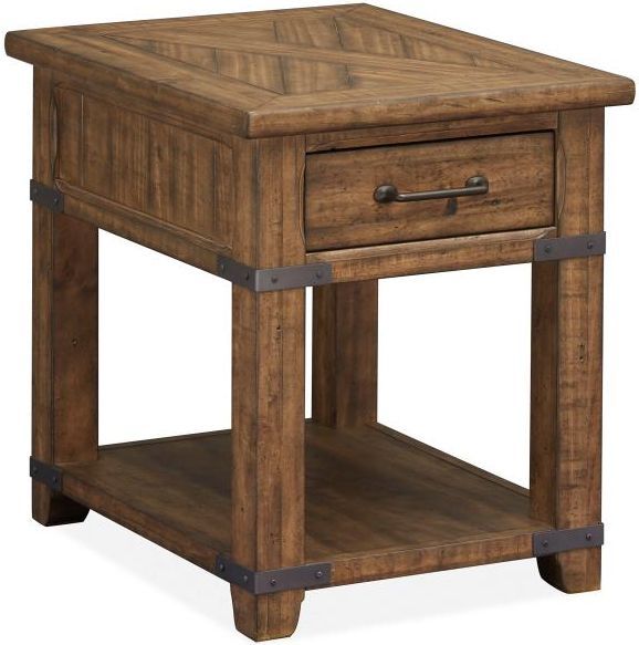 Magnussen® Home Chesterfield Farmhouse Timber Rectangular End Table