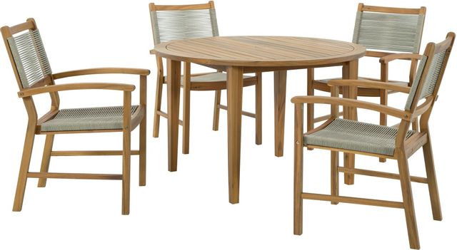 Signature Design by Ashley® Janiyah 5-Piece Light Brown Outdoor Dining Set