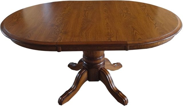 TEI Laminated 30" Burnish Walnut Brown Pedestal Table