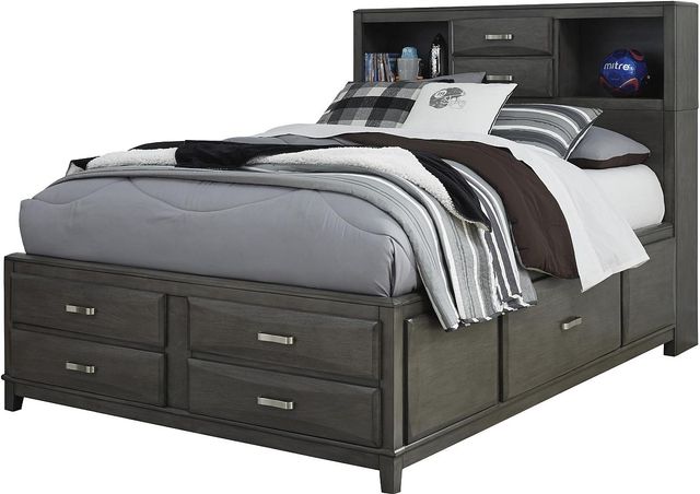 Signature Design by Ashley® Caitbrook Gray Queen Storage Bed with 8 Drawers 18