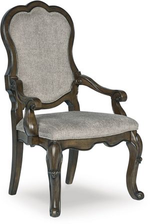 Signature Design by Ashley® Maylee Dark Brown Upholstered Dining Arm Chair