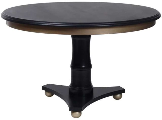 StyleCraft Black Round Dining Table with Gold Accent | Webster ...