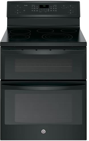 GE Profile™ Series 30" Free Standing Electric Double Oven Convection Range-Black