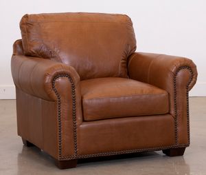 USA Premium Leather Furniture 4950 Saddle Glove All Leather Chair