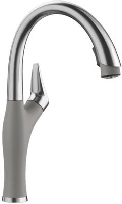 Blanco® Artona Stainless Finish/Metallic Gray 2.2 GPM Kitchen Faucet with Pull-Down Spray