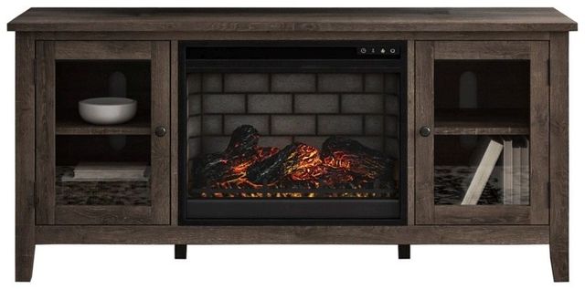 Signature Design by Ashley® Starmore 3-Piece Brown/Gunmetal Wall Unit with Electric Fireplace-3