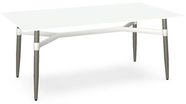 Amisco Link White Glass Table