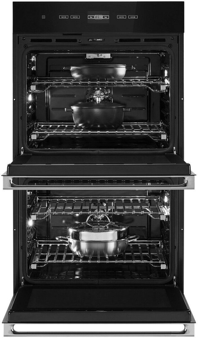 JennAir® Noir™ 30" Floating Glass Black Electric Built In Double Oven-2