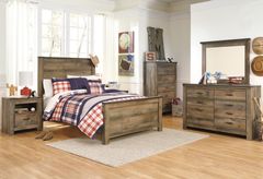 Signature Design by Ashley® Trinell 5 Piece Rustic Brown Twin Bedroom Set
