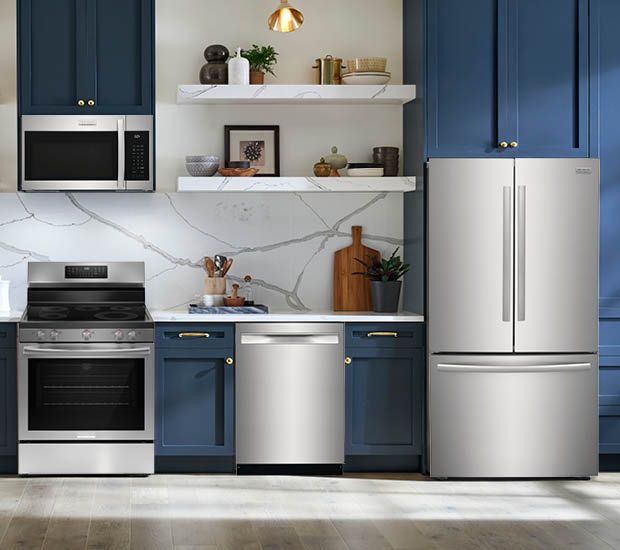 Frigidaire Gallery BUY 2 GET 2 FREE 4-Piece Kitchen Package with 28 cu. ft. Smudge-Proof Stainless French Door Refrigerator with Internal Water Dispenser