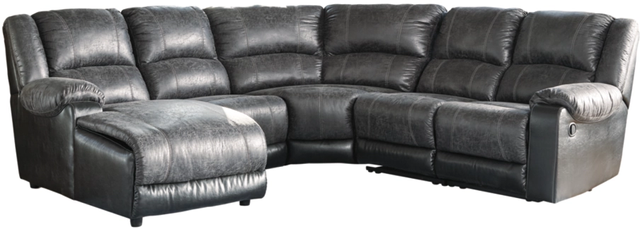 Signature Design by Ashley® Nantahala 5-Piece Slate Reclining Sectional with Chaise-0