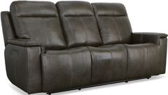 Flexsteel® Odell Grey Power Reclining Sofa with Power Headrests and Lumbar