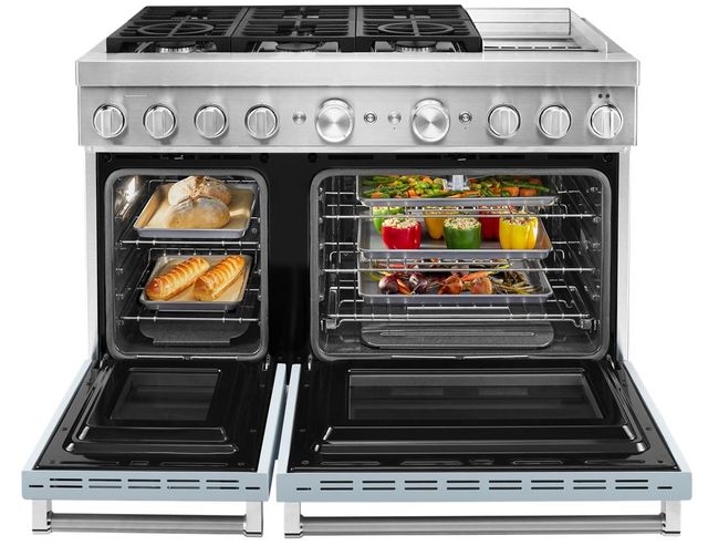 KitchenAid® 48" Stainless Steel Commercial Style Freestanding Dual Fuel Range 23