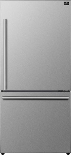 FORNO® Milano Espresso 17.2 Cu. Ft. Stainless Steel Counter Depth Bottom Freezer Refrigerator