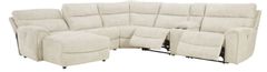 Signature Design by Ashley® Critic's Corner 6-Piece Parchment Power Reclining Sectional