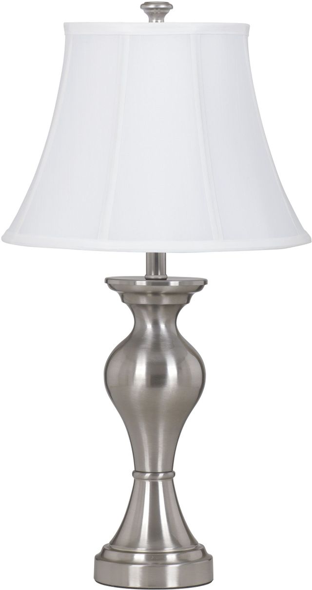 Signature Design by Ashley® Rishona Set of 2 Brushed Silver Table Lamps 1